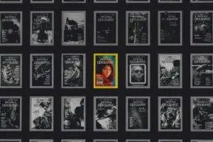 a series of black and white covers of magazines